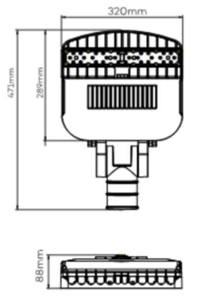 50w led street light size