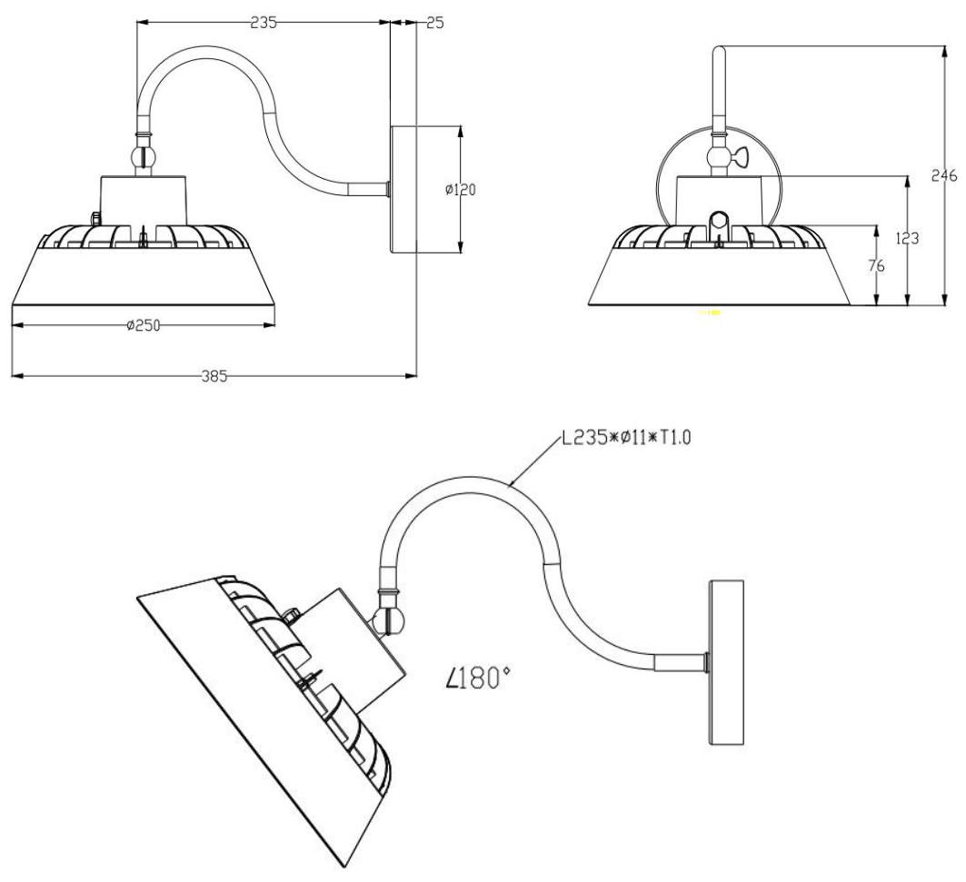 gooseneck led yard light size